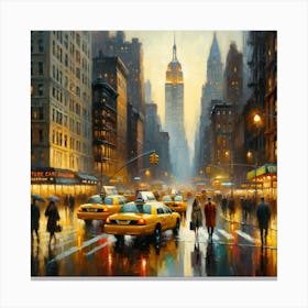 New York City Taxis II Art Print Canvas Print