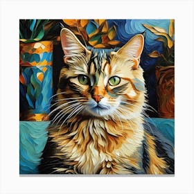 Cat Painting Canvas Print