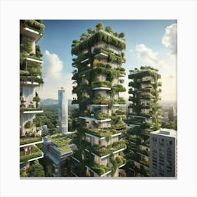 Vertical Garden City 3 Canvas Print