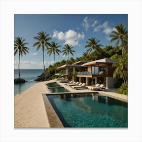 Villa On The Beach Canvas Print