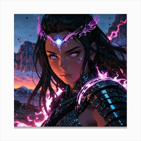 Default A Gracefully Fierce Anime Warrior Princess Her Intrica 2 Canvas Print