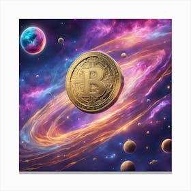 Bitcoin In Space 3 Canvas Print