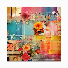 Mixed Media Collage Canvas Print