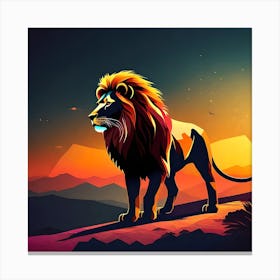 Lion At Sunset Canvas Print