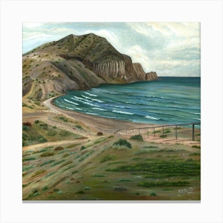 White Rocks Beach Square Canvas Print