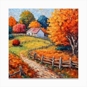 Fall Landscape Painting Canvas Print