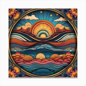 Abstract Psychedelic Sunset Canvas Print