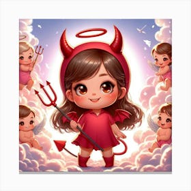 Little Devil Girl 1 Canvas Print