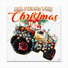 Monster Truck For Christmas 1 Canvas Print