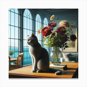 Gray cat Canvas Print