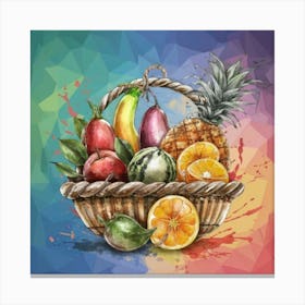 A basket full of fresh and delicious fruits and vegetables 4 Canvas Print