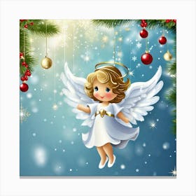 Angel Christmas Wallpaper 6 Canvas Print