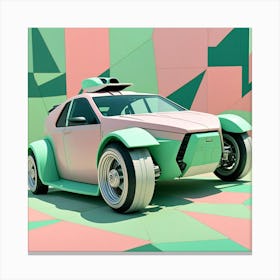 Futuristic Car Cubism Style Canvas Print