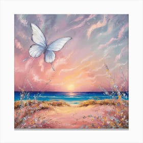 Butterfly At Sunset 2 Canvas Print