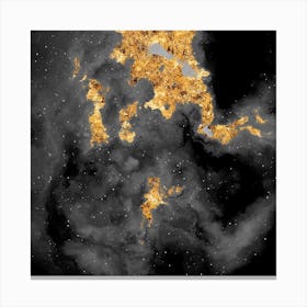 100 Nebulas in Space with Stars Abstract in Black and Gold n.115 Canvas Print