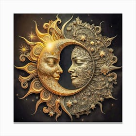 Sun And Moon Canvas Print