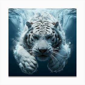 White Tiger Underwater 7 Canvas Print