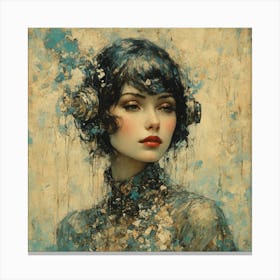 Woman With Blue Hair Canvas Print