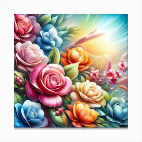 Colorful Roses Canvas Print