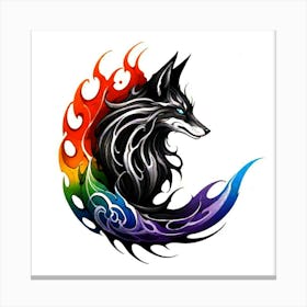 Rainbow Fox Canvas Print