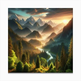 Sunrise In The Mountains 28 Canvas Print