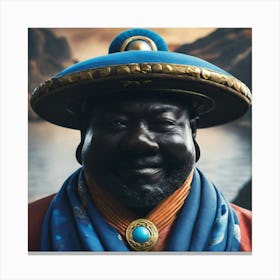 Man In A Blue Hat Canvas Print