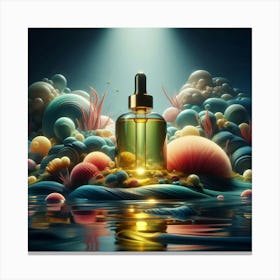 Oil Bottle In Water Canvas Print