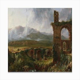 A View Near Tivoli (Morning) By Thomas Cole Canvas Print