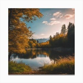 Autumn Lake Canvas Print