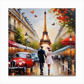 Paris In The Rain 4 Canvas Print