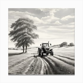 Tractor In The Field Canvas Print