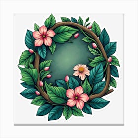 Floral Wreath 16 Canvas Print