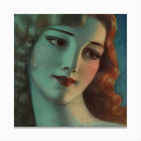 Head Of Girl With Long Blonde Hair (1923) By Wladyslaw Theodore Benda Canvas Print
