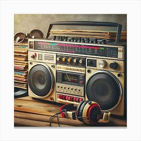 Old School Boombox Canvas Print