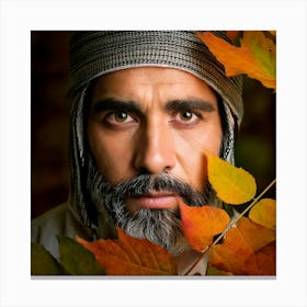 Firefly Weathered Man With Deep Green Eyes And Autumn Leaves 21452 Canvas Print