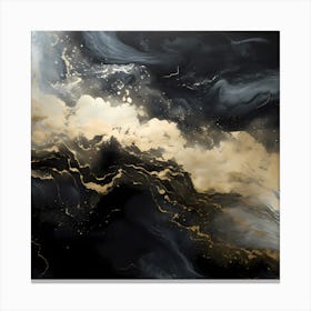 Golden Serenity: Shimmering Waters in Monochromatic Bliss Canvas Print