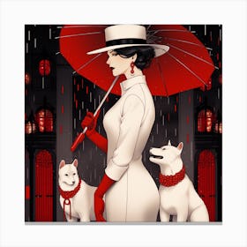 Lady In the Rain Canvas Print