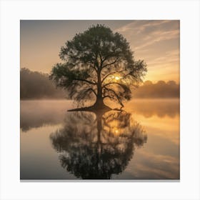Lone Tree At Sunrise Canvas Print