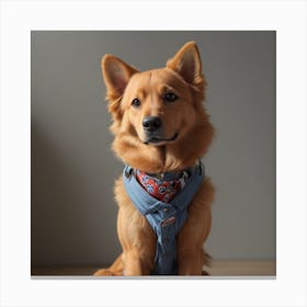 Dog Wearing A Harness Canvas Print