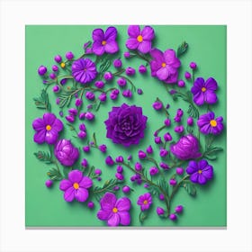 Flowers In A Circle Canvas Print