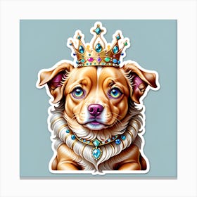 Dog In A Crown Canvas Print