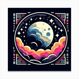Moon And Stars 1 Canvas Print