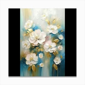 White Flowers Painting Canvas Print