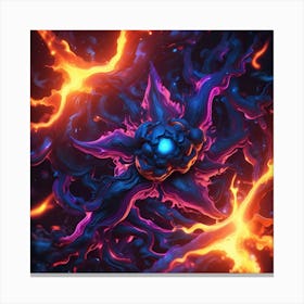 Flaming Dragon Canvas Print