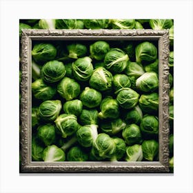 Frame Created From Brussels Sprouts On Edges And Nothing In Middle Haze Ultra Detailed Film Photo (7) Canvas Print