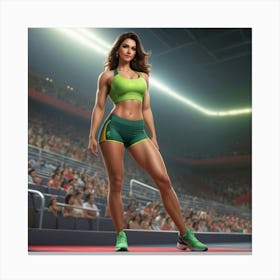 Abstract Painting Sports Woman 14 Canvas Print