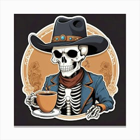 Cowboy Skeleton Canvas Print