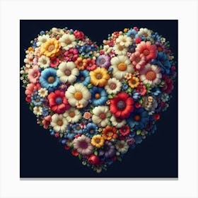 Heart Of Flowers 3 Canvas Print
