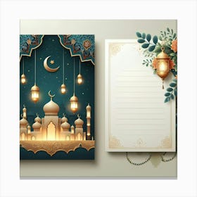 Islamic Greeting Card Canvas Print