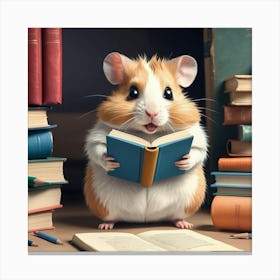 Hamster Reading Book 6 Canvas Print